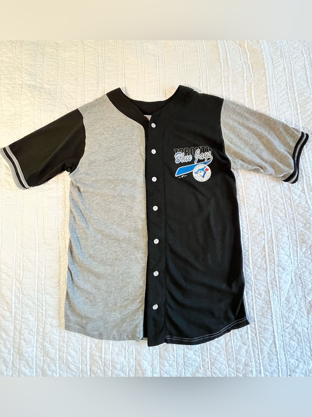 Vintage Toronto Blue Jays Split Two-Tone Baseball Jersey – Black & Grey
